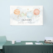 Eerste reis rond de achtergrond van de zonnebanner spandoek (Beurs)