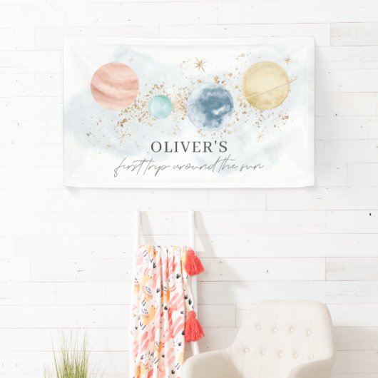 Eerste reis rond de achtergrond van de zonnebanner spandoek (Insitu)