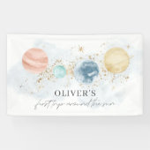 Eerste reis rond de achtergrond van de zonnebanner spandoek (Horizontaal)