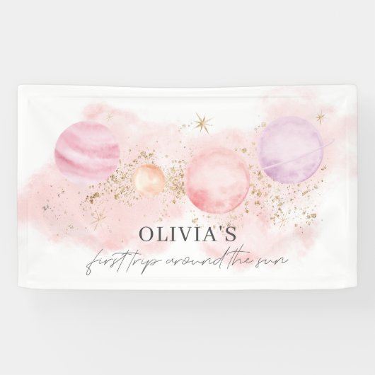 Eerste reis rond de achtergrond van de zonnebanner spandoek (Horizontaal)