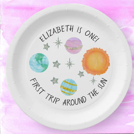 Eerste reis rond de Borden van de verjaardag van d Papieren Bordje