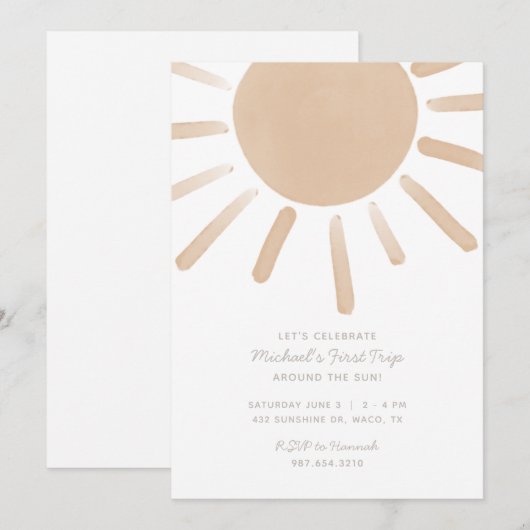 Eerste reis rond de Eerste Uitnodiging van de Zon (Voorkant / Achterkant)