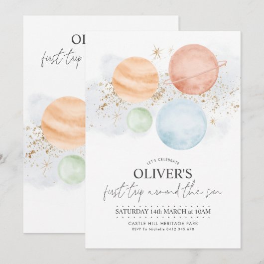 Eerste reis rond de Eerste Uitnodiging van de Zon (Voorkant / Achterkant)