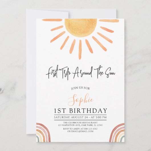 Eerste reis rond de Eerste Uitnodiging van de Zon  (Voorkant)