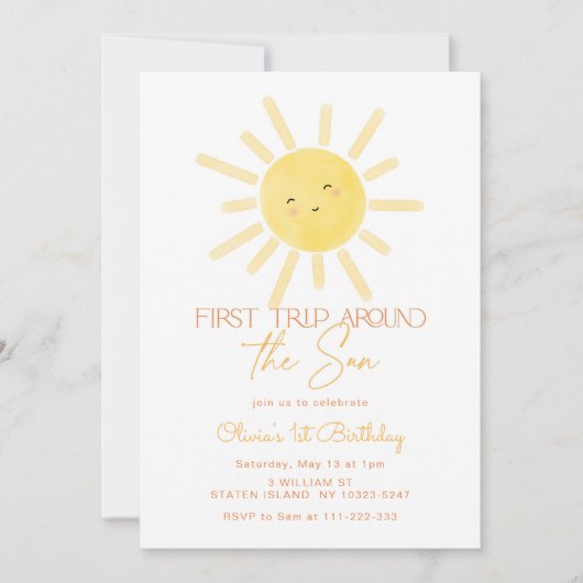 Eerste reis rond de eerste verjaardag van de zon kaart (Voorkant)