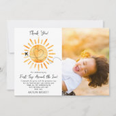 Eerste reis rond de foto van de eerste zondag bedankkaart (Voorkant)