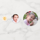 Eerste reis rond de foto van de eerste zondag confetti (Achterkanten)