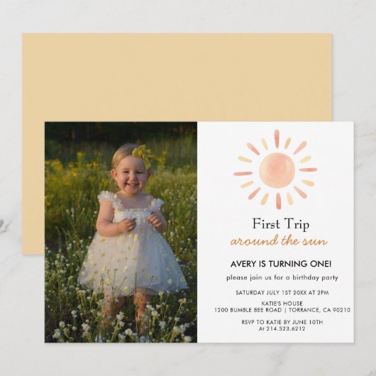 Eerste reis rond de foto van de eerste zondag kaart (Voorkant / Achterkant)