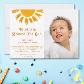 Eerste reis rond de foto van de eerste zondag kaart