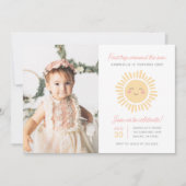 Eerste reis rond de foto van de Zon 1st Birthday P Kaart (Voorkant)