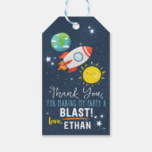 Eerste reis rond de maan Verjaardag Dank u Labels Cadeaulabel (Voorkant)