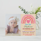Eerste reis rond de regenboog 1e verjaardag foto kaart (Staand voorkant)