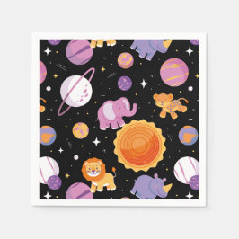 Eerste reis rond de Sen safari dieren in de ruimte Servet