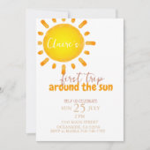 eerste reis rond de sun Birthday Invitation Kaart (Voorkant)
