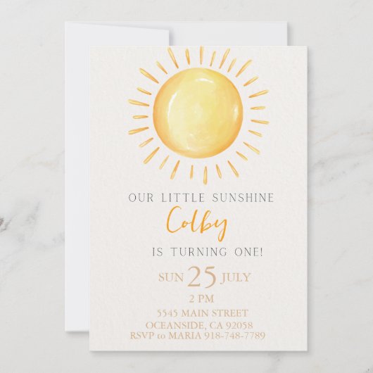 eerste reis rond de sun Birthday Invitation Kaart (Voorkant)