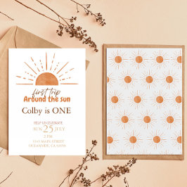 eerste reis rond de sun Birthday Invitation Kaart
