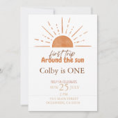 eerste reis rond de sun Birthday Invitation Kaart (Voorkant)