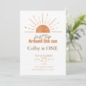eerste reis rond de sun Birthday Invitation Kaart (Staand voorkant)