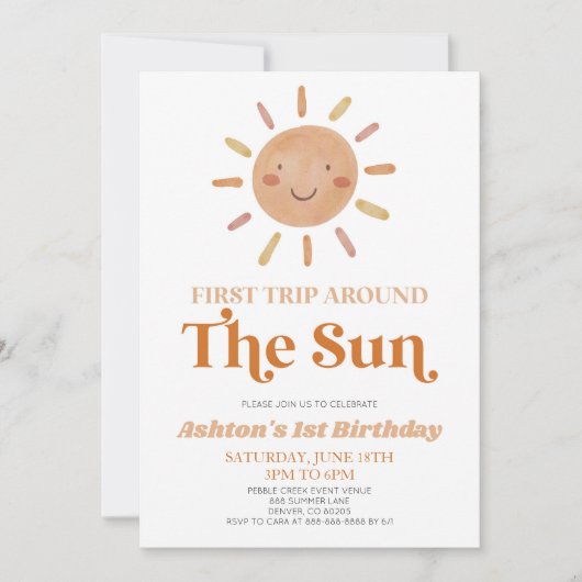 Eerste reis rond de Sun Boho 1e verjaardag Kaart (Voorkant)