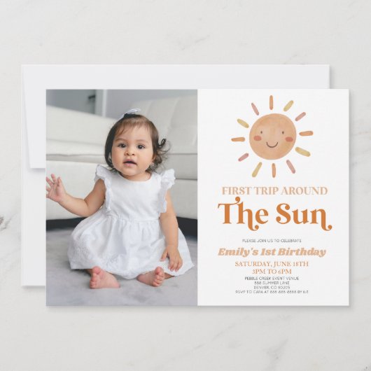 Eerste reis rond de Sun Boho 1e verjaardag Kaart (Voorkant)