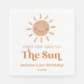 Eerste reis rond de Sun Boho 1e verjaardag Servet (Voorkant)