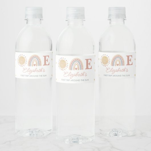 Eerste reis rond de Sun Boho op 1 oktober Waterfles Etiket (Flessen)