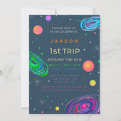 Eerste reis rond de Sun Boy Birthday Party Kaart (Voorkant)