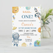 Eerste reis rond de Sun Boy Verjaardag uitnodiging (Staand voorkant)