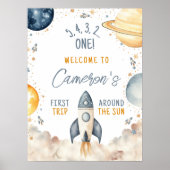 Eerste reis rond de Sun Boy Verjaardag Welkom Poster (Voorkant)