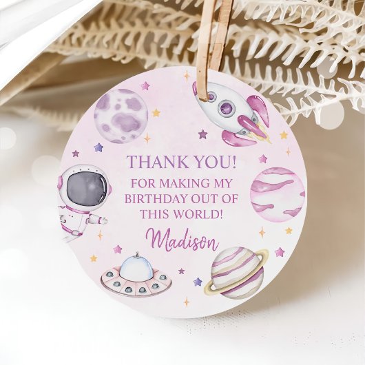 Eerste reis rond de Sun Girl Space 1e verjaardag Bedankjes Labels