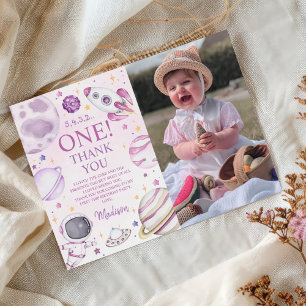 Eerste reis rond de Sun Girl Space 1e verjaardag Bedankkaart