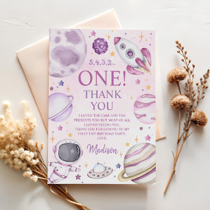 Eerste reis rond de Sun Girl Space 1e verjaardag Bedankkaart