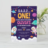 Eerste reis rond de Sun Girl Space 1e verjaardag Kaart (Staand voorkant)