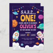 Eerste reis rond de Sun Girl Space 1e verjaardag Kaart (Voorkant / Achterkant)