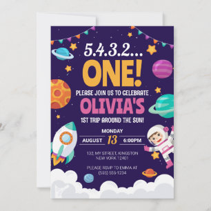 Eerste reis rond de Sun Girl Space 1e verjaardag Kaart