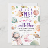 Eerste reis rond de Sun Girl Space 1e verjaardag Kaart (Voorkant)