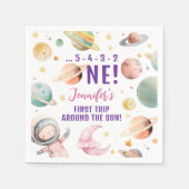 Eerste reis rond de Sun Girl Space 1e verjaardag Servet (Voorkant)