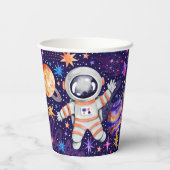 Eerste reis rond de Sun Rocket Astronaut Space Papieren Bekers (Achterkant)