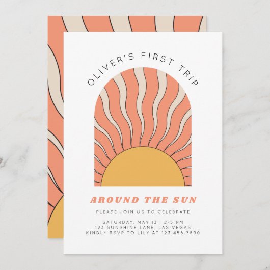 Eerste reis rond de uitnodiging van de zondag (Voorkant / Achterkant)