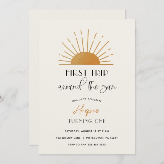 Eerste reis rond de uitnodiging van de zondag (Voorkant / Achterkant)