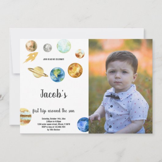 Eerste reis rond de uitnodiging van de zondag (Voorkant)