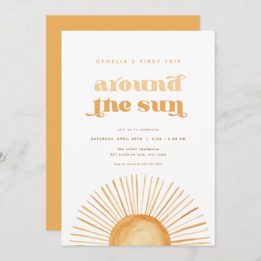 Eerste reis rond de uitnodiging van de zondag (Voorkant / Achterkant)