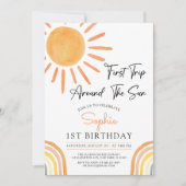 Eerste reis rond de uitnodiging van Sun Boho Birth (Voorkant)