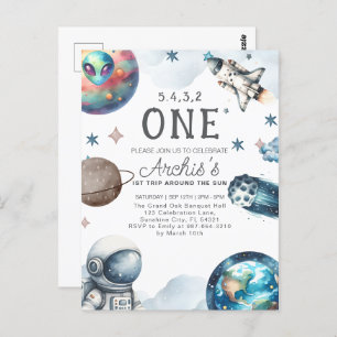 Eerste reis rond de verjaardag van de astronaut briefkaart