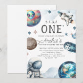 Eerste reis rond de verjaardag van de astronaut kaart (Voorkant / Achterkant)