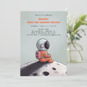 Eerste reis rond de verjaardag van de astronaut va kaart (Staand voorkant)