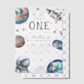 Eerste reis rond de verjaardag van de astronaut vellum uitnodigingen (Offset (Uitnodiging))