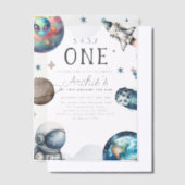 Eerste reis rond de verjaardag van de astronaut vellum uitnodigingen (Offset)