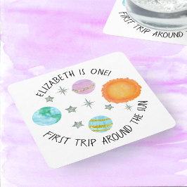 Eerste reis rond de verjaardag van het zonnetje kartonnen onderzetters