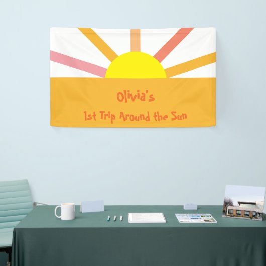 Eerste reis rond de verjaardagsbanner van de Zon Spandoek (Beurs)